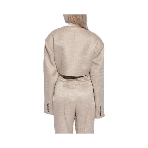 Cropped Tie-Front Jacket