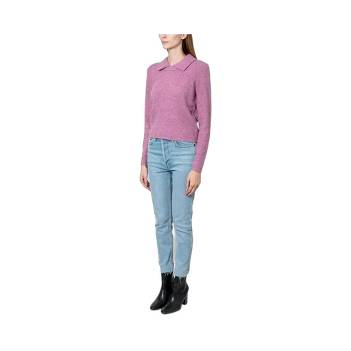 Ribbed Knit Polo Sweater