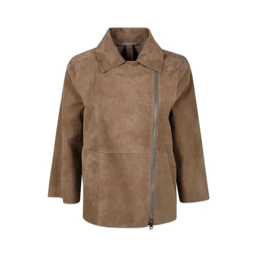 Asymmetric Zip Suede Jacket