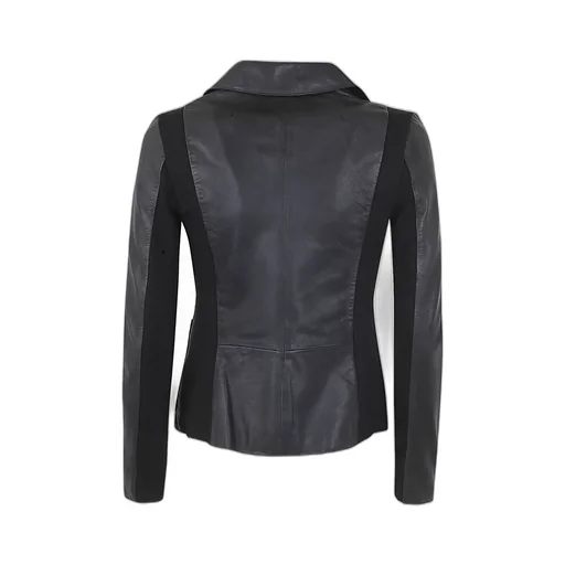 Single-Breasted Leather Blazer