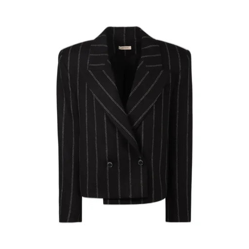 Double-Breasted Pinstripe Blazer