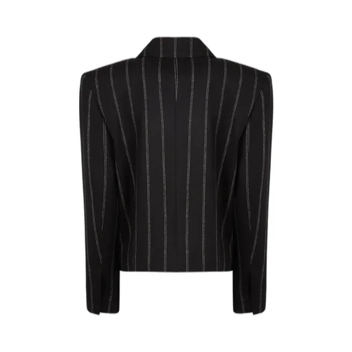 Double-Breasted Pinstripe Blazer