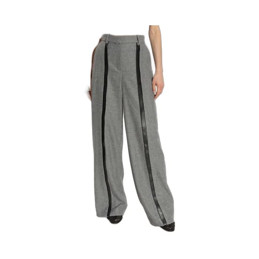 Wide-Leg Trousers With Contrast Trim