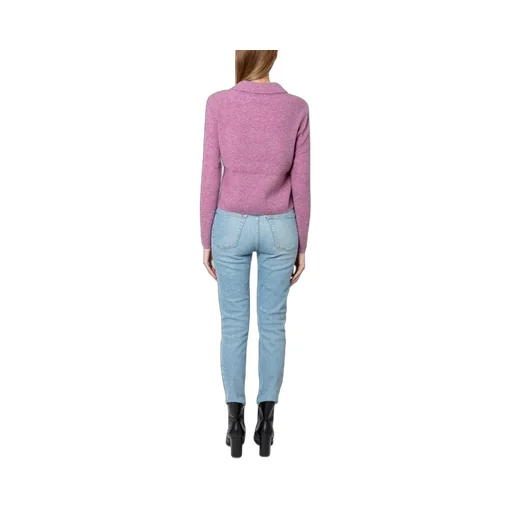Ribbed Knit Polo Sweater