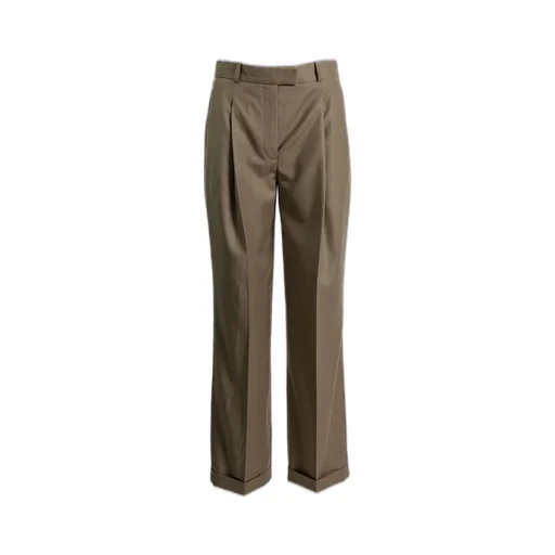 High-Waisted Pleated Trousers