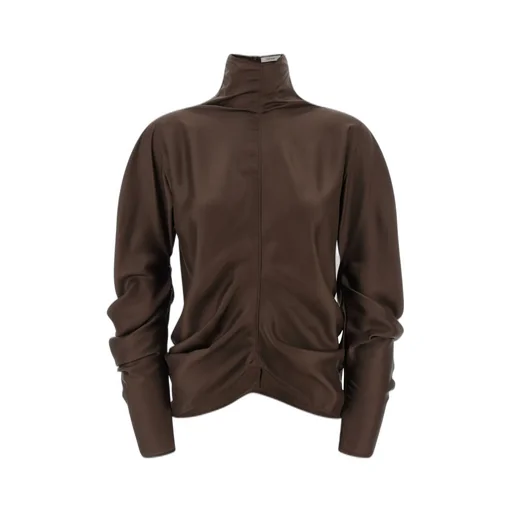 Ruched Turtleneck Top