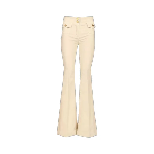 High-Waisted Flared Trousers