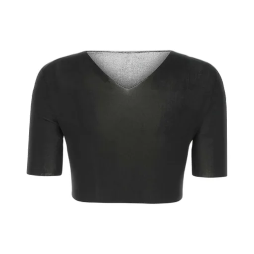 Sheer V-Neck Cropped Top
