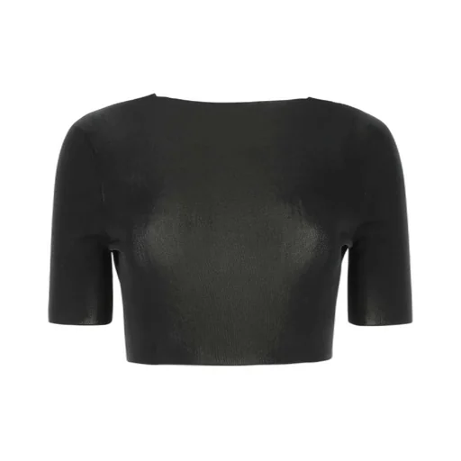 Sheer V-Neck Cropped Top