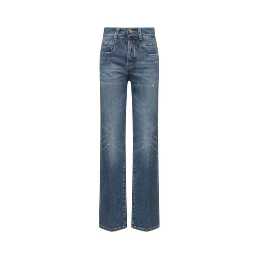 High-Waisted Straight Leg Jeans