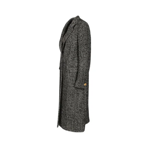 Herringbone Wool Blend Coat