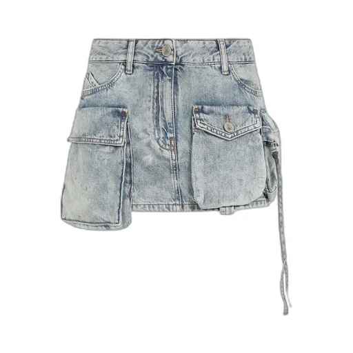 Denim Cargo Mini Skirt