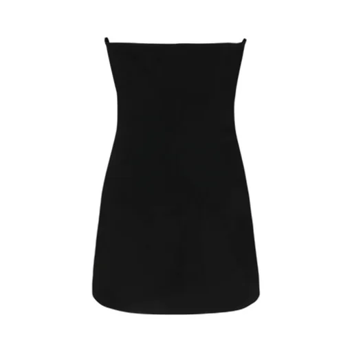 Strapless Button-Front Mini Dress