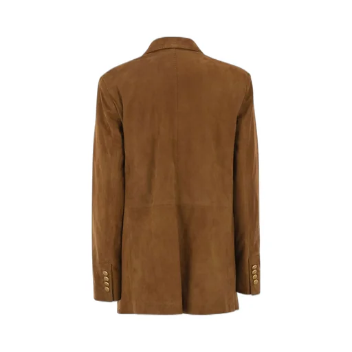 Double-Breasted Suede Blazer
