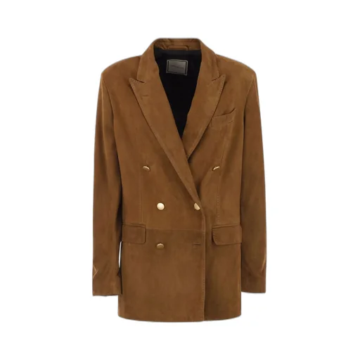 Double-Breasted Suede Blazer