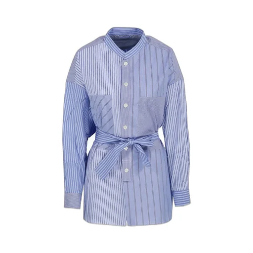 Striped Cotton Shirt Dress With Belt