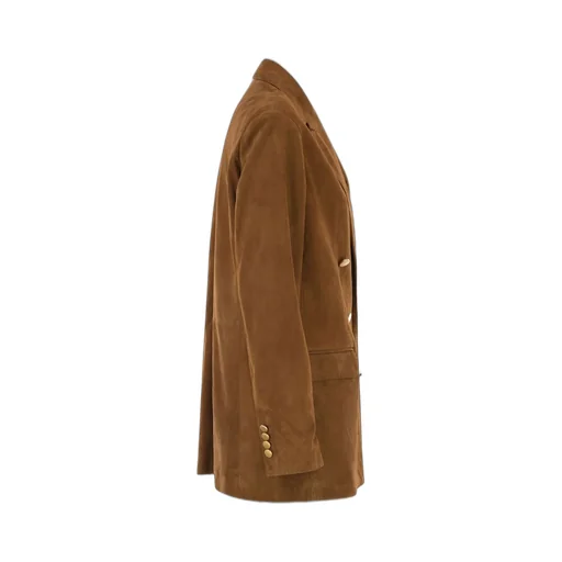 Double-Breasted Suede Blazer