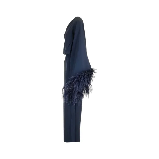 One-Shoulder Dress With Feather Trim