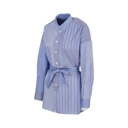 Striped Cotton Shirt Dress With Belt