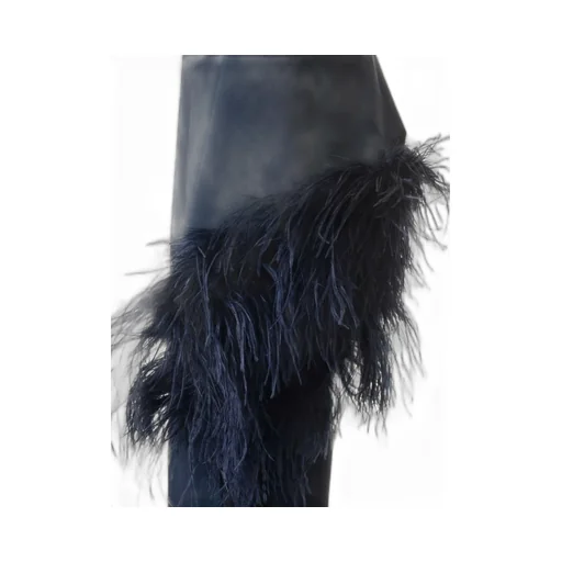 One-Shoulder Dress With Feather Trim