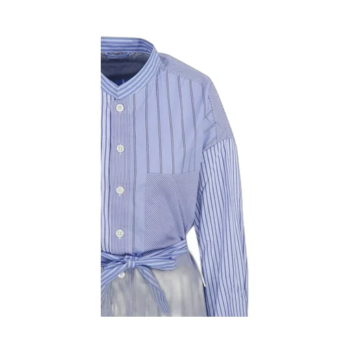 Striped Cotton Shirt Dress With Belt