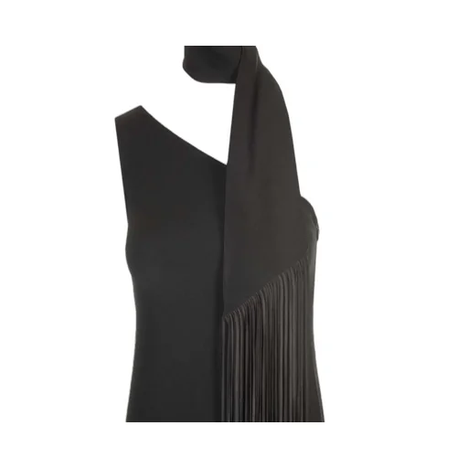 One-Shoulder Maxi Dress With Fringe