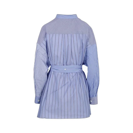 Striped Cotton Shirt Dress With Belt