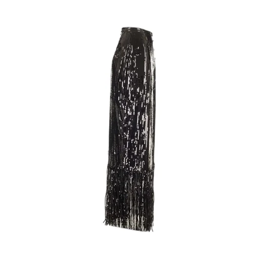 Sequin Maxi Skirt With Fringe