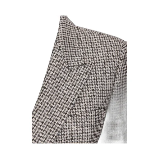 Double-Breasted Houndstooth Blazer