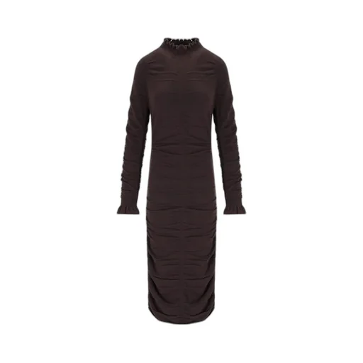 Ruched Mock Neck Dress