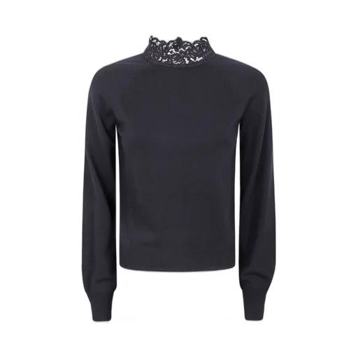 Sweater With Lace Collar