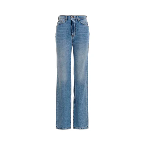 High-Waisted Straight-Leg Jeans