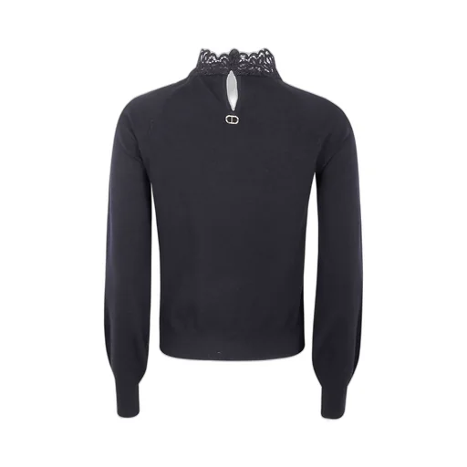 Sweater With Lace Collar