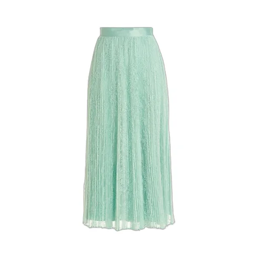 Pleated Lace Maxi Skirt