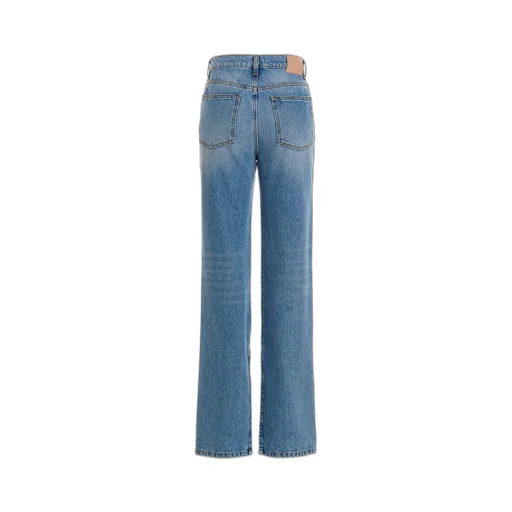 High-Waisted Straight-Leg Jeans