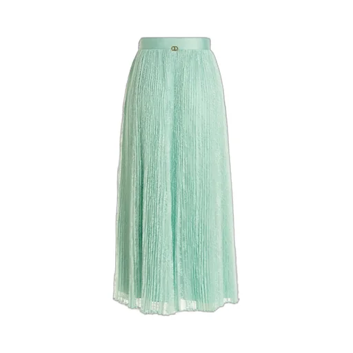 Pleated Lace Maxi Skirt