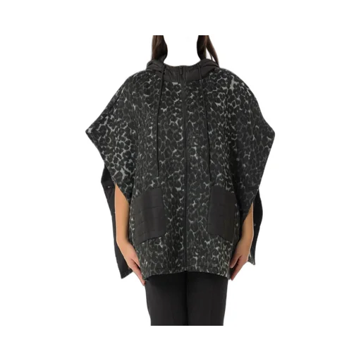Leopard Print Hooded Poncho