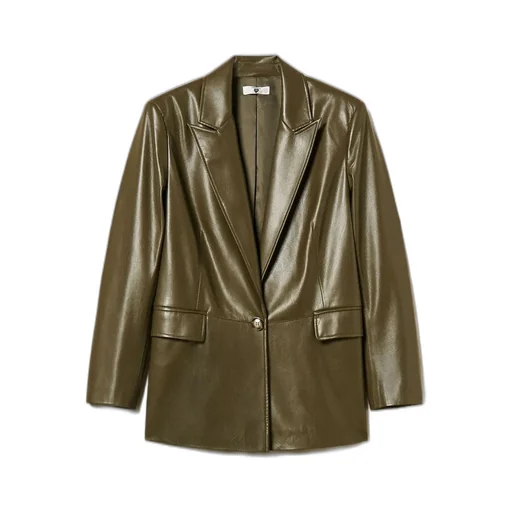 Faux Leather Blazer