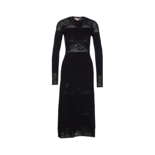 Knit Dress With Lace Inserts