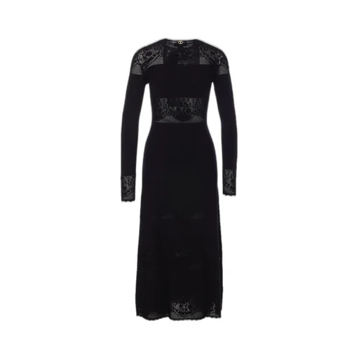 Knit Dress With Lace Inserts