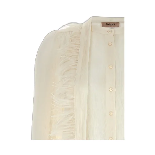 Feather-Trimmed Blouse