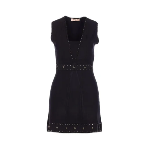 Sleeveless V-Neck Dress With Studs