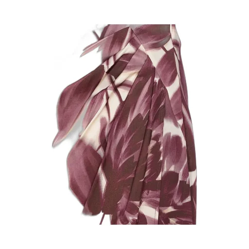 Floral Print Ruched Maxi Skirt