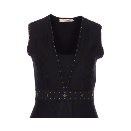 Sleeveless V-Neck Dress With Studs