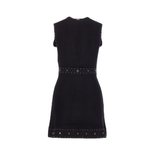 Sleeveless V-Neck Dress With Studs