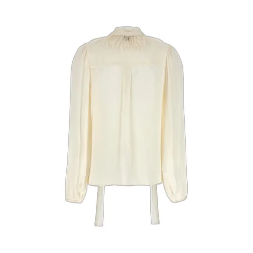 Feather-Trimmed Blouse