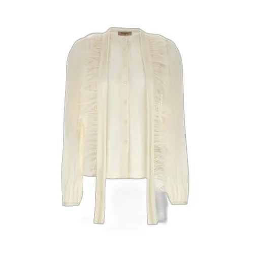 Feather-Trimmed Blouse