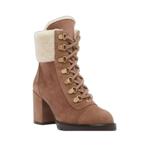 Lace-Up Shearling Boots