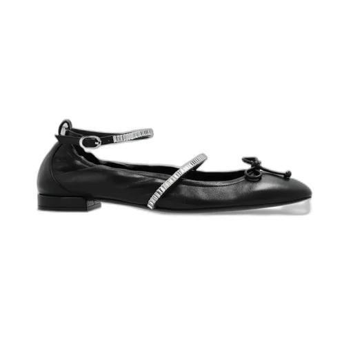 Ballet Flats With Ankle Strap
