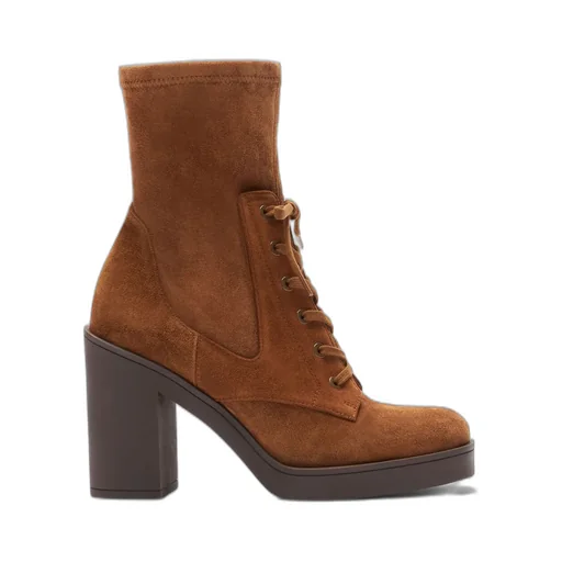 Platform Lace-Up Ankle Boots